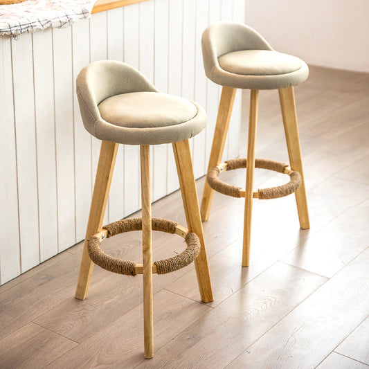 Modern Armless Backrest Counter Stool Wood Milk Tea Shop Bar Stool with Cushion and Pedal Clearhalo 'Bar Furniture' 'Bar Stools' 'bar_stools' 'furn' 'furn_bar_stools' 'furniture_bar_stools' 'Kitchen & Dining Furniture' 'kitchen&dining_furn' 'kitchen' 'kitchen_furn' Furniture' 4372009