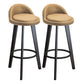 Modern Armless Backrest Counter Stool Wood Milk Tea Shop Bar Stool with Cushion and Pedal Light Yellow 2 Piece Set Clearhalo 'Bar Furniture' 'Bar Stools' 'bar_stools' 'furn' 'furn_bar_stools' 'furniture_bar_stools' 'Kitchen & Dining Furniture' 'kitchen&dining_furn' 'kitchen' 'kitchen_furn' Furniture' 4372018