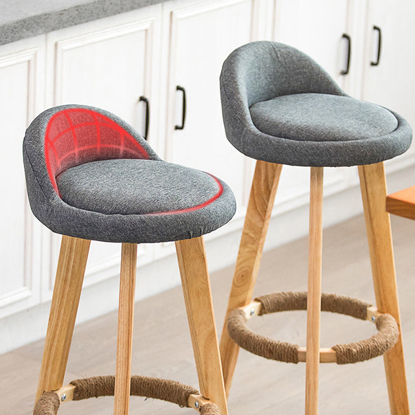 Modern Armless Backrest Counter Stool Wood Milk Tea Shop Bar Stool with Cushion and Pedal Clearhalo 'Bar Furniture' 'Bar Stools' 'bar_stools' 'furn' 'furn_bar_stools' 'furniture_bar_stools' 'Kitchen & Dining Furniture' 'kitchen&dining_furn' 'kitchen' 'kitchen_furn' Furniture' 4372021