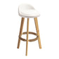 Modern Armless Backrest Counter Stool Wood Milk Tea Shop Bar Stool with Cushion and Pedal Gloss White 1 Piece Clearhalo 'Bar Furniture' 'Bar Stools' 'bar_stools' 'furn' 'furn_bar_stools' 'furniture_bar_stools' 'Kitchen & Dining Furniture' 'kitchen&dining_furn' 'kitchen' 'kitchen_furn' Furniture' 4372022