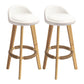 Modern Armless Backrest Counter Stool Wood Milk Tea Shop Bar Stool with Cushion and Pedal Gloss White 2 Piece Set Clearhalo 'Bar Furniture' 'Bar Stools' 'bar_stools' 'furn' 'furn_bar_stools' 'furniture_bar_stools' 'Kitchen & Dining Furniture' 'kitchen&dining_furn' 'kitchen' 'kitchen_furn' Furniture' 4372024