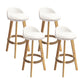 Modern Armless Backrest Counter Stool Wood Milk Tea Shop Bar Stool with Cushion and Pedal Gloss White 4 Piece Set Clearhalo 'Bar Furniture' 'Bar Stools' 'bar_stools' 'furn' 'furn_bar_stools' 'furniture_bar_stools' 'Kitchen & Dining Furniture' 'kitchen&dining_furn' 'kitchen' 'kitchen_furn' Furniture' 4372026
