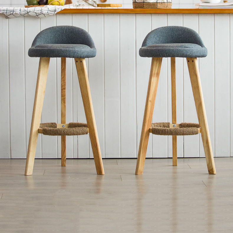 Modern Armless Backrest Counter Stool Wood Milk Tea Shop Bar Stool with Cushion and Pedal Clearhalo 'Bar Furniture' 'Bar Stools' 'bar_stools' 'furn' 'furn_bar_stools' 'furniture_bar_stools' 'Kitchen & Dining Furniture' 'kitchen&dining_furn' 'kitchen' 'kitchen_furn' Furniture' 4372027