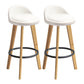 Modern Armless Backrest Counter Stool Wood Milk Tea Shop Bar Stool with Cushion and Pedal White 2 Piece Set Clearhalo 'Bar Furniture' 'Bar Stools' 'bar_stools' 'furn' 'furn_bar_stools' 'furniture_bar_stools' 'Kitchen & Dining Furniture' 'kitchen&dining_furn' 'kitchen' 'kitchen_furn' Furniture' 4372029