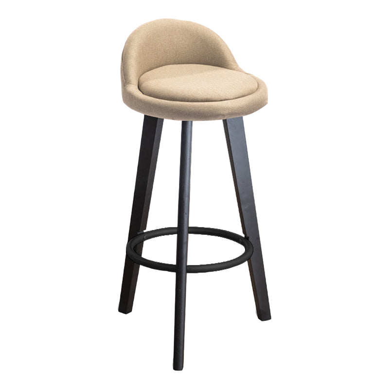 Modern Armless Backrest Counter Stool Wood Milk Tea Shop Bar Stool with Cushion and Pedal Beige 1 Piece Clearhalo 'Bar Furniture' 'Bar Stools' 'bar_stools' 'furn' 'furn_bar_stools' 'furniture_bar_stools' 'Kitchen & Dining Furniture' 'kitchen&dining_furn' 'kitchen' 'kitchen_furn' Furniture' 4372031