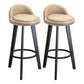 Modern Armless Backrest Counter Stool Wood Milk Tea Shop Bar Stool with Cushion and Pedal Beige 2 Piece Set Clearhalo 'Bar Furniture' 'Bar Stools' 'bar_stools' 'furn' 'furn_bar_stools' 'furniture_bar_stools' 'Kitchen & Dining Furniture' 'kitchen&dining_furn' 'kitchen' 'kitchen_furn' Furniture' 4372032