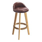 Modern Armless Backrest Counter Stool Wood Milk Tea Shop Bar Stool with Cushion and Pedal Brown 1 Piece Clearhalo 'Bar Furniture' 'Bar Stools' 'bar_stools' 'furn' 'furn_bar_stools' 'furniture_bar_stools' 'Kitchen & Dining Furniture' 'kitchen&dining_furn' 'kitchen' 'kitchen_furn' Furniture' 4372034