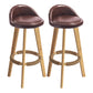 Modern Armless Backrest Counter Stool Wood Milk Tea Shop Bar Stool with Cushion and Pedal Brown 2 Piece Set Clearhalo 'Bar Furniture' 'Bar Stools' 'bar_stools' 'furn' 'furn_bar_stools' 'furniture_bar_stools' 'Kitchen & Dining Furniture' 'kitchen&dining_furn' 'kitchen' 'kitchen_furn' Furniture' 4372035