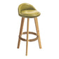 Modern Armless Backrest Counter Stool Wood Milk Tea Shop Bar Stool with Cushion and Pedal Green 1 Piece Clearhalo 'Bar Furniture' 'Bar Stools' 'bar_stools' 'furn' 'furn_bar_stools' 'furniture_bar_stools' 'Kitchen & Dining Furniture' 'kitchen&dining_furn' 'kitchen' 'kitchen_furn' Furniture' 4372037