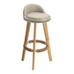 Modern Armless Backrest Counter Stool Wood Milk Tea Shop Bar Stool with Cushion and Pedal Yellow 1 Piece Clearhalo 'Bar Furniture' 'Bar Stools' 'bar_stools' 'furn' 'furn_bar_stools' 'furniture_bar_stools' 'Kitchen & Dining Furniture' 'kitchen&dining_furn' 'kitchen' 'kitchen_furn' Furniture' 4372040