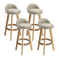 Modern Armless Backrest Counter Stool Wood Milk Tea Shop Bar Stool with Cushion and Pedal Yellow 4 Piece Set Clearhalo 'Bar Furniture' 'Bar Stools' 'bar_stools' 'furn' 'furn_bar_stools' 'furniture_bar_stools' 'Kitchen & Dining Furniture' 'kitchen&dining_furn' 'kitchen' 'kitchen_furn' Furniture' 4372042