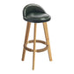 Modern Armless Backrest Counter Stool Wood Milk Tea Shop Bar Stool with Cushion and Pedal Blackish Green 1 Piece Clearhalo 'Bar Furniture' 'Bar Stools' 'bar_stools' 'furn' 'furn_bar_stools' 'furniture_bar_stools' 'Kitchen & Dining Furniture' 'kitchen&dining_furn' 'kitchen' 'kitchen_furn' Furniture' 4372043