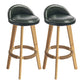 Modern Armless Backrest Counter Stool Wood Milk Tea Shop Bar Stool with Cushion and Pedal Blackish Green 2 Piece Set Clearhalo 'Bar Furniture' 'Bar Stools' 'bar_stools' 'furn' 'furn_bar_stools' 'furniture_bar_stools' 'Kitchen & Dining Furniture' 'kitchen&dining_furn' 'kitchen' 'kitchen_furn' Furniture' 4372044