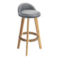 Modern Armless Backrest Counter Stool Wood Milk Tea Shop Bar Stool with Cushion and Pedal Silver Gray 1 Piece Clearhalo 'Bar Furniture' 'Bar Stools' 'bar_stools' 'furn' 'furn_bar_stools' 'furniture_bar_stools' 'Kitchen & Dining Furniture' 'kitchen&dining_furn' 'kitchen' 'kitchen_furn' Furniture' 4372046