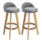 Modern Armless Backrest Counter Stool Wood Milk Tea Shop Bar Stool with Cushion and Pedal Silver Gray 2 Piece Set Clearhalo 'Bar Furniture' 'Bar Stools' 'bar_stools' 'furn' 'furn_bar_stools' 'furniture_bar_stools' 'Kitchen & Dining Furniture' 'kitchen&dining_furn' 'kitchen' 'kitchen_furn' Furniture' 4372047