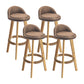 Modern Armless Backrest Counter Stool Wood Milk Tea Shop Bar Stool with Cushion and Pedal Coffee 4 Piece Set Clearhalo 'Bar Furniture' 'Bar Stools' 'bar_stools' 'furn' 'furn_bar_stools' 'furniture_bar_stools' 'Kitchen & Dining Furniture' 'kitchen&dining_furn' 'kitchen' 'kitchen_furn' Furniture' 4372051