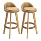 Modern Armless Backrest Counter Stool Wood Milk Tea Shop Bar Stool with Cushion and Pedal Ginger 2 Piece Set Clearhalo 'Bar Furniture' 'Bar Stools' 'bar_stools' 'furn' 'furn_bar_stools' 'furniture_bar_stools' 'Kitchen & Dining Furniture' 'kitchen&dining_furn' 'kitchen' 'kitchen_furn' Furniture' 4372053