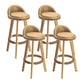 Modern Armless Backrest Counter Stool Wood Milk Tea Shop Bar Stool with Cushion and Pedal Ginger 4 Piece Set Clearhalo 'Bar Furniture' 'Bar Stools' 'bar_stools' 'furn' 'furn_bar_stools' 'furniture_bar_stools' 'Kitchen & Dining Furniture' 'kitchen&dining_furn' 'kitchen' 'kitchen_furn' Furniture' 4372054