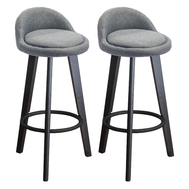 Modern Armless Backrest Counter Stool Wood Milk Tea Shop Bar Stool with Cushion and Pedal Light Gray 2 Piece Set Clearhalo 'Bar Furniture' 'Bar Stools' 'bar_stools' 'furn' 'furn_bar_stools' 'furniture_bar_stools' 'Kitchen & Dining Furniture' 'kitchen&dining_furn' 'kitchen' 'kitchen_furn' Furniture' 4372056
