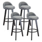 Modern Armless Backrest Counter Stool Wood Milk Tea Shop Bar Stool with Cushion and Pedal Light Gray 4 Piece Set Clearhalo 'Bar Furniture' 'Bar Stools' 'bar_stools' 'furn' 'furn_bar_stools' 'furniture_bar_stools' 'Kitchen & Dining Furniture' 'kitchen&dining_furn' 'kitchen' 'kitchen_furn' Furniture' 4372057