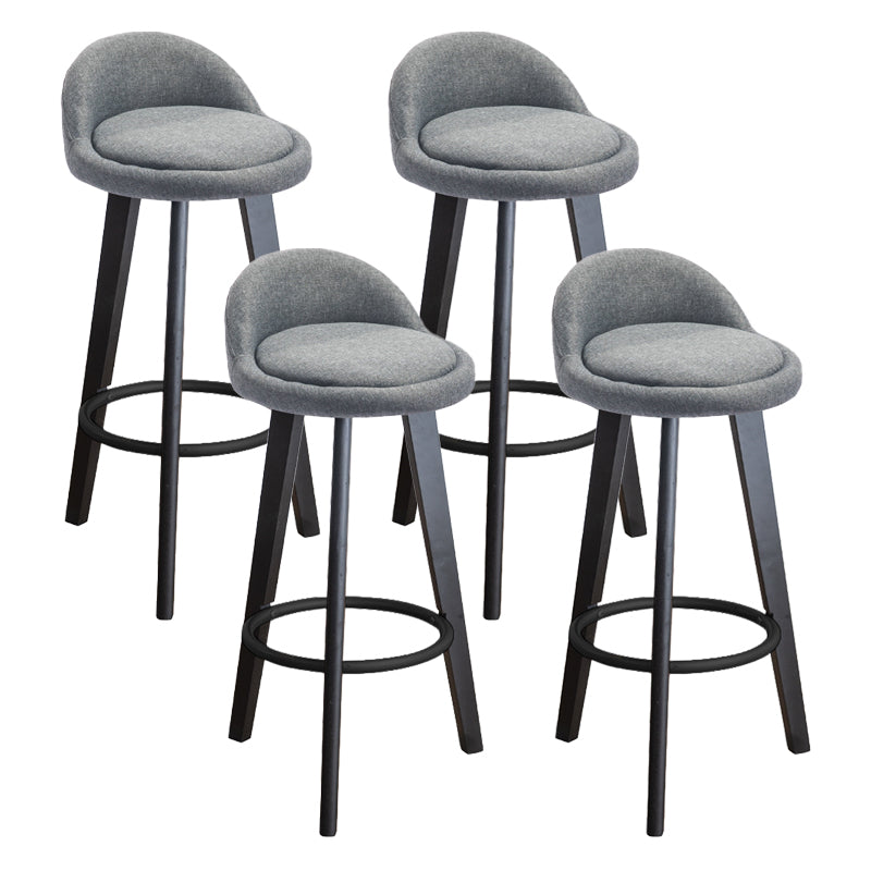Modern Armless Backrest Counter Stool Wood Milk Tea Shop Bar Stool with Cushion and Pedal Light Gray 4 Piece Set Clearhalo 'Bar Furniture' 'Bar Stools' 'bar_stools' 'furn' 'furn_bar_stools' 'furniture_bar_stools' 'Kitchen & Dining Furniture' 'kitchen&dining_furn' 'kitchen' 'kitchen_furn' Furniture' 4372057