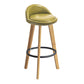 Modern Armless Backrest Counter Stool Wood Milk Tea Shop Bar Stool with Cushion and Pedal Light Green 1 Piece Clearhalo 'Bar Furniture' 'Bar Stools' 'bar_stools' 'furn' 'furn_bar_stools' 'furniture_bar_stools' 'Kitchen & Dining Furniture' 'kitchen&dining_furn' 'kitchen' 'kitchen_furn' Furniture' 4372058