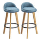 Modern Armless Backrest Counter Stool Wood Milk Tea Shop Bar Stool with Cushion and Pedal Blue 2 Piece Set Clearhalo 'Bar Furniture' 'Bar Stools' 'bar_stools' 'furn' 'furn_bar_stools' 'furniture_bar_stools' 'Kitchen & Dining Furniture' 'kitchen&dining_furn' 'kitchen' 'kitchen_furn' Furniture' 4372061