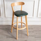 Modern Armless Backrest Counter Stool Wood Household Bar Stool with Cushion and Pedal Blackish Green Natural 1 Piece Clearhalo 'Bar Furniture' 'Bar Stools' 'bar_stools' 'furn' 'furn_bar_stools' 'furniture_bar_stools' 'Kitchen & Dining Furniture' 'kitchen&dining_furn' 'kitchen' 'kitchen_furn' Furniture' 4372065