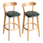 Modern Armless Backrest Counter Stool Wood Household Bar Stool with Cushion and Pedal Blackish Green Natural 2 Piece Set Clearhalo 'Bar Furniture' 'Bar Stools' 'bar_stools' 'furn' 'furn_bar_stools' 'furniture_bar_stools' 'Kitchen & Dining Furniture' 'kitchen&dining_furn' 'kitchen' 'kitchen_furn' Furniture' 4372067