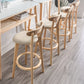 Modern Armless Backrest Counter Stool Wood Household Bar Stool with Cushion and Pedal Clearhalo 'Bar Furniture' 'Bar Stools' 'bar_stools' 'furn' 'furn_bar_stools' 'furniture_bar_stools' 'Kitchen & Dining Furniture' 'kitchen&dining_furn' 'kitchen' 'kitchen_furn' Furniture' 4372068