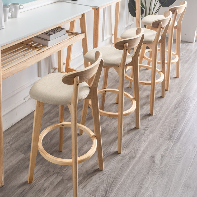 Modern Armless Backrest Counter Stool Wood Household Bar Stool with Cushion and Pedal Clearhalo 'Bar Furniture' 'Bar Stools' 'bar_stools' 'furn' 'furn_bar_stools' 'furniture_bar_stools' 'Kitchen & Dining Furniture' 'kitchen&dining_furn' 'kitchen' 'kitchen_furn' Furniture' 4372068