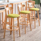 Modern Armless Backrest Counter Stool Wood Household Bar Stool with Cushion and Pedal Clearhalo 'Bar Furniture' 'Bar Stools' 'bar_stools' 'furn' 'furn_bar_stools' 'furniture_bar_stools' 'Kitchen & Dining Furniture' 'kitchen&dining_furn' 'kitchen' 'kitchen_furn' Furniture' 4372071