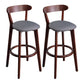 Modern Armless Backrest Counter Stool Wood Household Bar Stool with Cushion and Pedal Dark Gray Brown 2 Piece Set Clearhalo 'Bar Furniture' 'Bar Stools' 'bar_stools' 'furn' 'furn_bar_stools' 'furniture_bar_stools' 'Kitchen & Dining Furniture' 'kitchen&dining_furn' 'kitchen' 'kitchen_furn' Furniture' 4372072