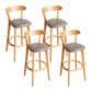 Modern Armless Backrest Counter Stool Wood Household Bar Stool with Cushion and Pedal Grey Natural 4 Piece Set Clearhalo 'Bar Furniture' 'Bar Stools' 'bar_stools' 'furn' 'furn_bar_stools' 'furniture_bar_stools' 'Kitchen & Dining Furniture' 'kitchen&dining_furn' 'kitchen' 'kitchen_furn' Furniture' 4372081