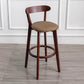 Modern Armless Backrest Counter Stool Wood Household Bar Stool with Cushion and Pedal Coffee Brown 1 Piece Clearhalo 'Bar Furniture' 'Bar Stools' 'bar_stools' 'furn' 'furn_bar_stools' 'furniture_bar_stools' 'Kitchen & Dining Furniture' 'kitchen&dining_furn' 'kitchen' 'kitchen_furn' Furniture' 4372082