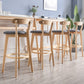 Modern Armless Backrest Counter Stool Wood Household Bar Stool with Cushion and Pedal Clearhalo 'Bar Furniture' 'Bar Stools' 'bar_stools' 'furn' 'furn_bar_stools' 'furniture_bar_stools' 'Kitchen & Dining Furniture' 'kitchen&dining_furn' 'kitchen' 'kitchen_furn' Furniture' 4372084