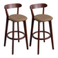 Modern Armless Backrest Counter Stool Wood Household Bar Stool with Cushion and Pedal Coffee Brown 2 Piece Set Clearhalo 'Bar Furniture' 'Bar Stools' 'bar_stools' 'furn' 'furn_bar_stools' 'furniture_bar_stools' 'Kitchen & Dining Furniture' 'kitchen&dining_furn' 'kitchen' 'kitchen_furn' Furniture' 4372085