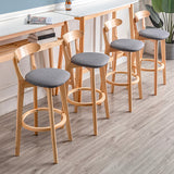 Modern Armless Backrest Counter Stool Wood Household Bar Stool with Cushion and Pedal Clearhalo 'Bar Furniture' 'Bar Stools' 'bar_stools' 'furn' 'furn_bar_stools' 'furniture_bar_stools' 'Kitchen & Dining Furniture' 'kitchen&dining_furn' 'kitchen' 'kitchen_furn' Furniture' 4372087