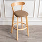 Modern Armless Backrest Counter Stool Wood Household Bar Stool with Cushion and Pedal Coffee Natural 1 Piece Clearhalo 'Bar Furniture' 'Bar Stools' 'bar_stools' 'furn' 'furn_bar_stools' 'furniture_bar_stools' 'Kitchen & Dining Furniture' 'kitchen&dining_furn' 'kitchen' 'kitchen_furn' Furniture' 4372088