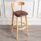 Modern Armless Backrest Counter Stool Wood Household Bar Stool with Cushion and Pedal Brown Natural 1 Piece Clearhalo 'Bar Furniture' 'Bar Stools' 'bar_stools' 'furn' 'furn_bar_stools' 'furniture_bar_stools' 'Kitchen & Dining Furniture' 'kitchen&dining_furn' 'kitchen' 'kitchen_furn' Furniture' 4372091