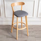 Modern Armless Backrest Counter Stool Wood Household Bar Stool with Cushion and Pedal Dark Gray Natural 1 Piece Clearhalo 'Bar Furniture' 'Bar Stools' 'bar_stools' 'furn' 'furn_bar_stools' 'furniture_bar_stools' 'Kitchen & Dining Furniture' 'kitchen&dining_furn' 'kitchen' 'kitchen_furn' Furniture' 4372094