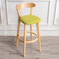 Modern Armless Backrest Counter Stool Wood Household Bar Stool with Cushion and Pedal Green Natural 1 Piece Clearhalo 'Bar Furniture' 'Bar Stools' 'bar_stools' 'furn' 'furn_bar_stools' 'furniture_bar_stools' 'Kitchen & Dining Furniture' 'kitchen&dining_furn' 'kitchen' 'kitchen_furn' Furniture' 4372097