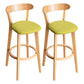 Modern Armless Backrest Counter Stool Wood Household Bar Stool with Cushion and Pedal Green Natural 2 Piece Set Clearhalo 'Bar Furniture' 'Bar Stools' 'bar_stools' 'furn' 'furn_bar_stools' 'furniture_bar_stools' 'Kitchen & Dining Furniture' 'kitchen&dining_furn' 'kitchen' 'kitchen_furn' Furniture' 4372098
