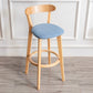 Modern Armless Backrest Counter Stool Wood Household Bar Stool with Cushion and Pedal Light Blue Natural 1 Piece Clearhalo 'Bar Furniture' 'Bar Stools' 'bar_stools' 'furn' 'furn_bar_stools' 'furniture_bar_stools' 'Kitchen & Dining Furniture' 'kitchen&dining_furn' 'kitchen' 'kitchen_furn' Furniture' 4372103