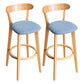 Modern Armless Backrest Counter Stool Wood Household Bar Stool with Cushion and Pedal Light Blue Natural 2 Piece Set Clearhalo 'Bar Furniture' 'Bar Stools' 'bar_stools' 'furn' 'furn_bar_stools' 'furniture_bar_stools' 'Kitchen & Dining Furniture' 'kitchen&dining_furn' 'kitchen' 'kitchen_furn' Furniture' 4372104