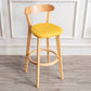 Modern Armless Backrest Counter Stool Wood Household Bar Stool with Cushion and Pedal Yellow Natural 1 Piece Clearhalo 'Bar Furniture' 'Bar Stools' 'bar_stools' 'furn' 'furn_bar_stools' 'furniture_bar_stools' 'Kitchen & Dining Furniture' 'kitchen&dining_furn' 'kitchen' 'kitchen_furn' Furniture' 4372106