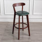 Modern Armless Backrest Counter Stool Wood Household Bar Stool with Cushion and Pedal Blackish Green Brown 1 Piece Clearhalo 'Bar Furniture' 'Bar Stools' 'bar_stools' 'furn' 'furn_bar_stools' 'furniture_bar_stools' 'Kitchen & Dining Furniture' 'kitchen&dining_furn' 'kitchen' 'kitchen_furn' Furniture' 4372109