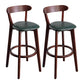 Modern Armless Backrest Counter Stool Wood Household Bar Stool with Cushion and Pedal Blackish Green Brown 2 Piece Set Clearhalo 'Bar Furniture' 'Bar Stools' 'bar_stools' 'furn' 'furn_bar_stools' 'furniture_bar_stools' 'Kitchen & Dining Furniture' 'kitchen&dining_furn' 'kitchen' 'kitchen_furn' Furniture' 4372110
