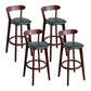Modern Armless Backrest Counter Stool Wood Household Bar Stool with Cushion and Pedal Blackish Green Brown 4 Piece Set Clearhalo 'Bar Furniture' 'Bar Stools' 'bar_stools' 'furn' 'furn_bar_stools' 'furniture_bar_stools' 'Kitchen & Dining Furniture' 'kitchen&dining_furn' 'kitchen' 'kitchen_furn' Furniture' 4372111