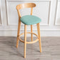 Modern Armless Backrest Counter Stool Wood Household Bar Stool with Cushion and Pedal Mint Green Natural 1 Piece Clearhalo 'Bar Furniture' 'Bar Stools' 'bar_stools' 'furn' 'furn_bar_stools' 'furniture_bar_stools' 'Kitchen & Dining Furniture' 'kitchen&dining_furn' 'kitchen' 'kitchen_furn' Furniture' 4372112